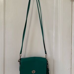 Coach Green Crossbody Bag with Metallic Accent
